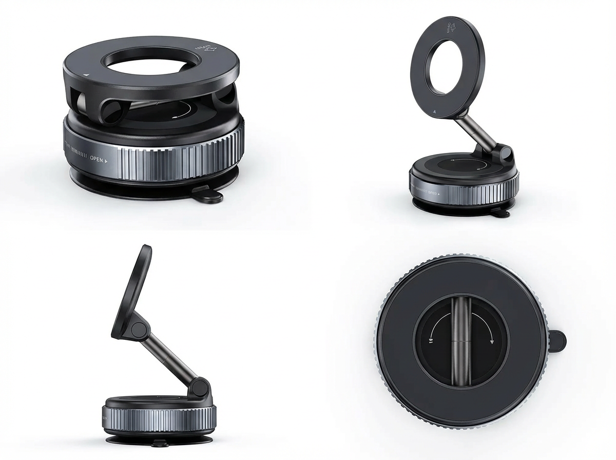SoulPiks 360° Foldable Vacuum Magnetic Phone Holder