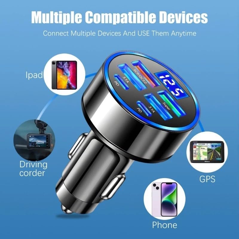 SoulPiks Super Fast 6-in-1 Car Charger
