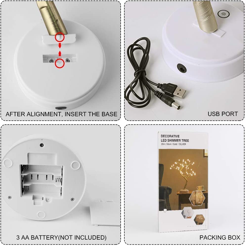 SoulPiks LED Tree Lamp with Touch Switch | USB & Battery Operated Decorative Light
