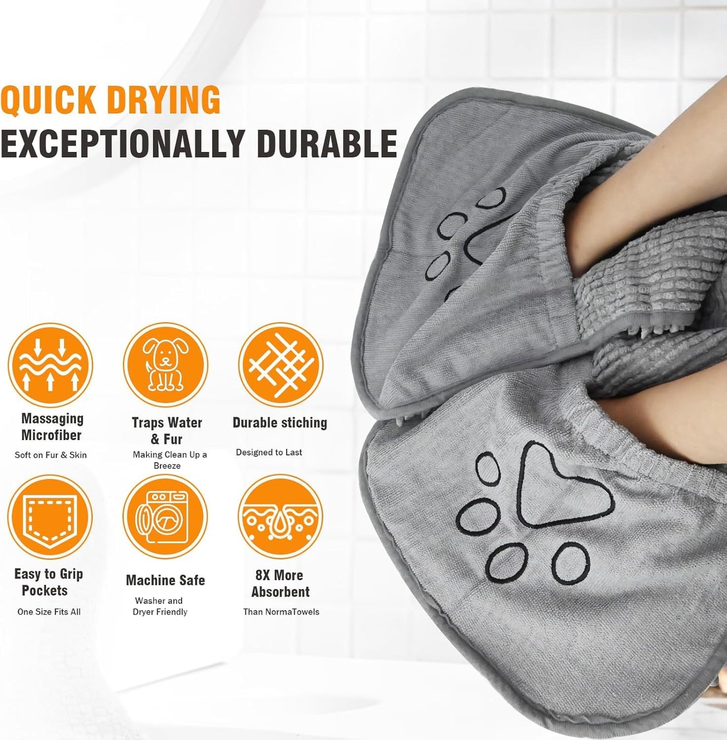 Microfiber Pet Towels for Drying Pets (Dogs, Cats, all furry pets)