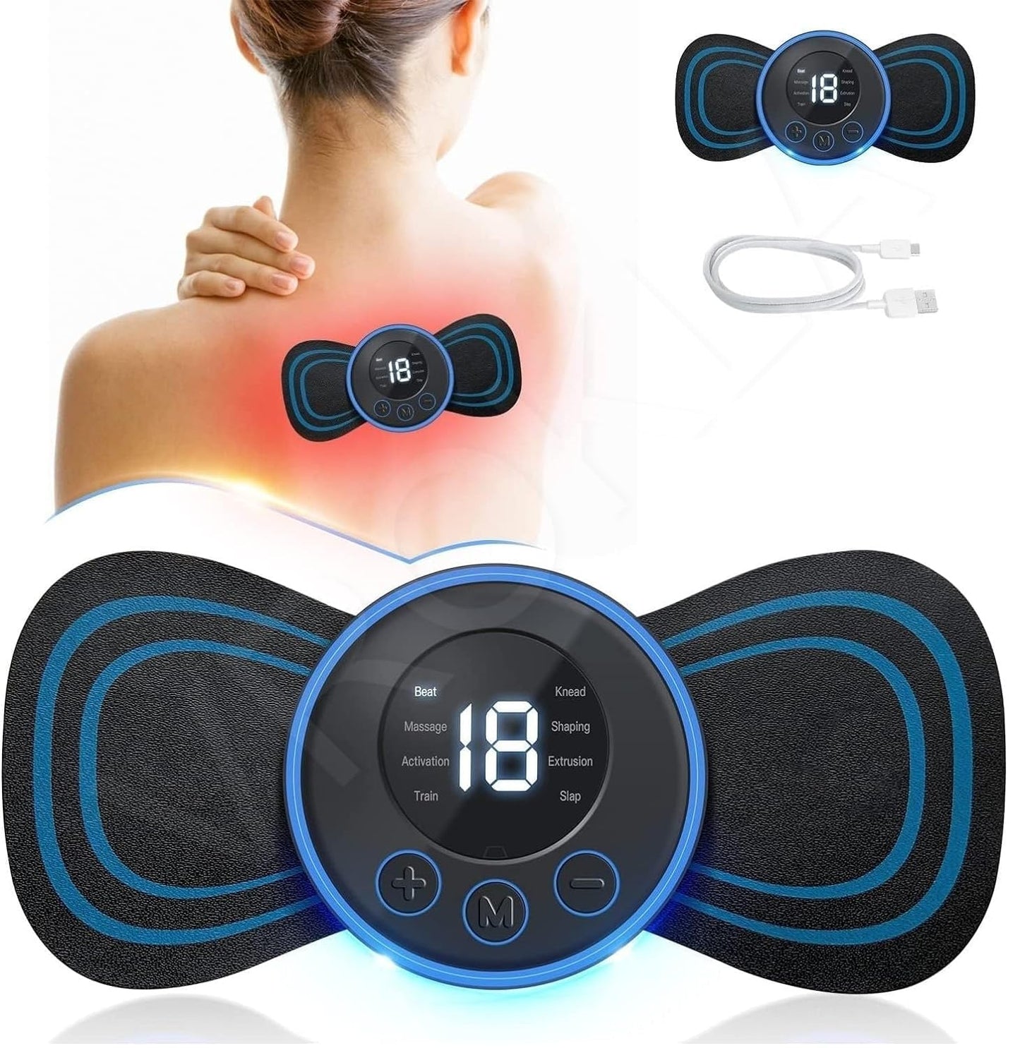 SoulPiks Portable Wireless Full Body Butterfly Massager for Pain Relief