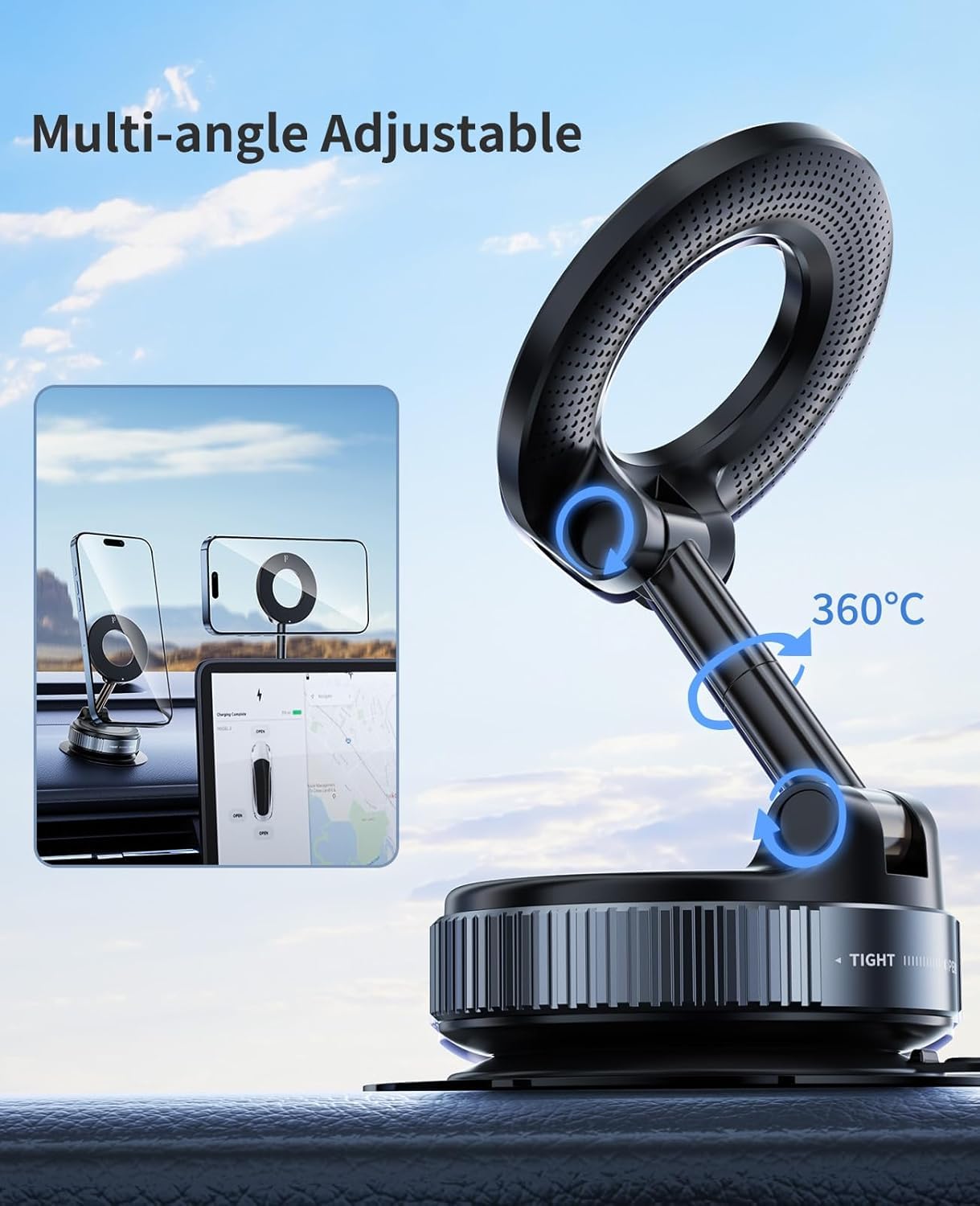 SoulPiks 360° Foldable Vacuum Magnetic Phone Holder