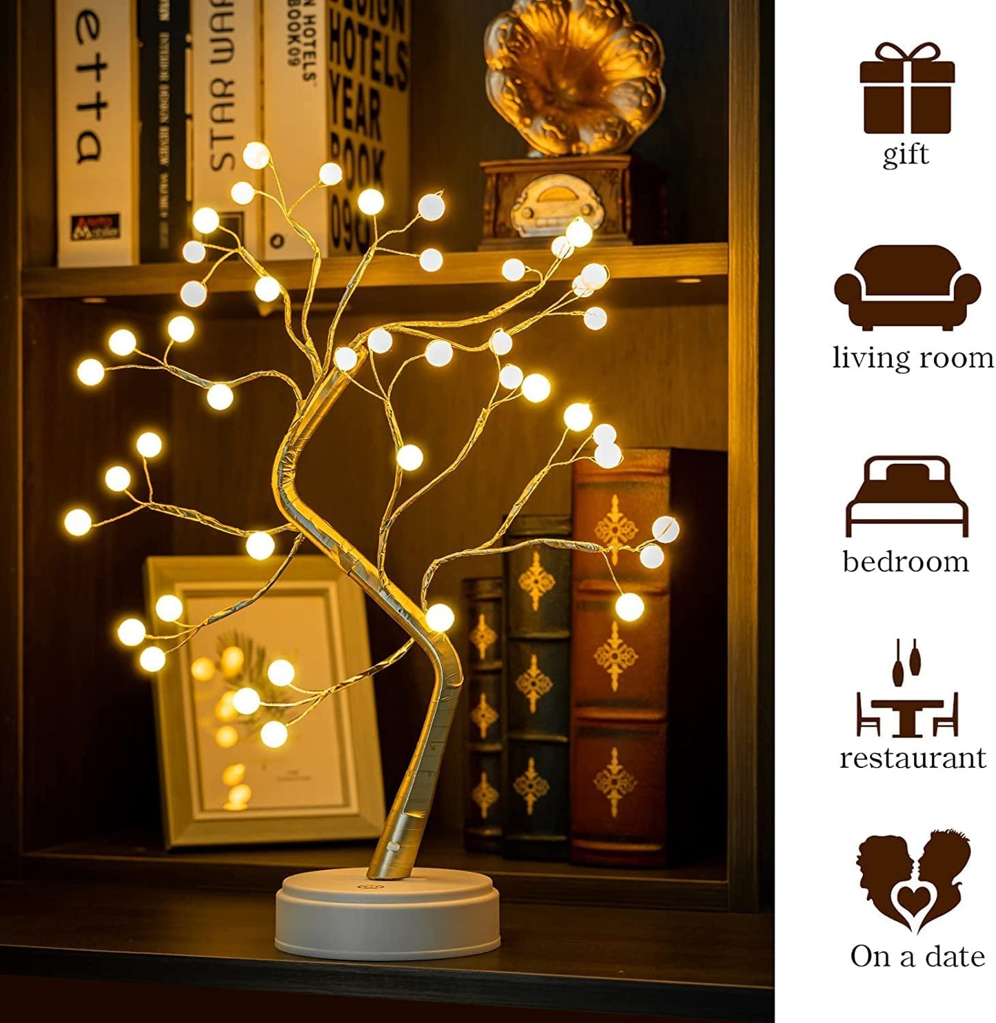 SoulPiks LED Tree Lamp with Touch Switch | USB & Battery Operated Decorative Light