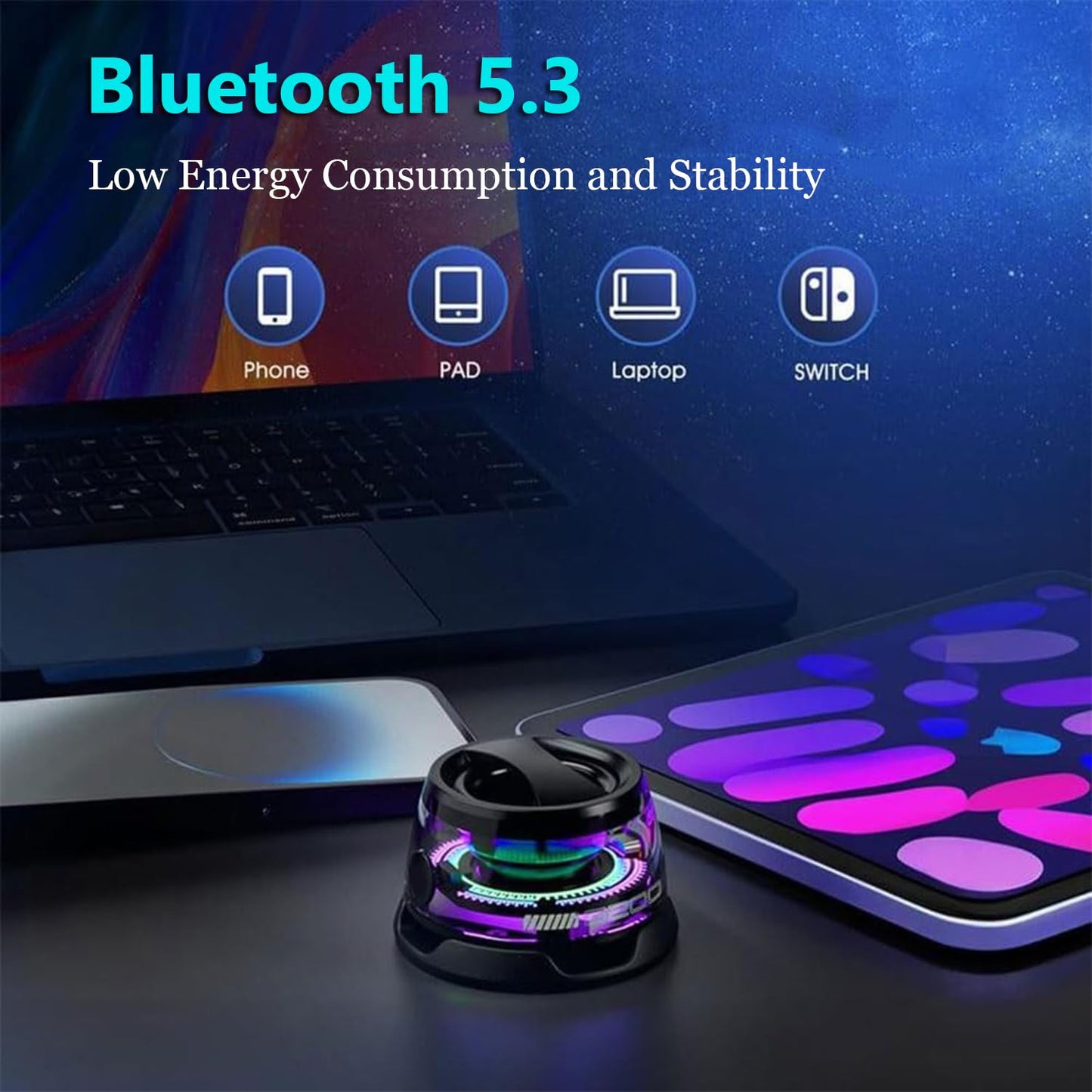 Portable Mini Magnetic Bluetooth Speaker (G200) with RGB Light