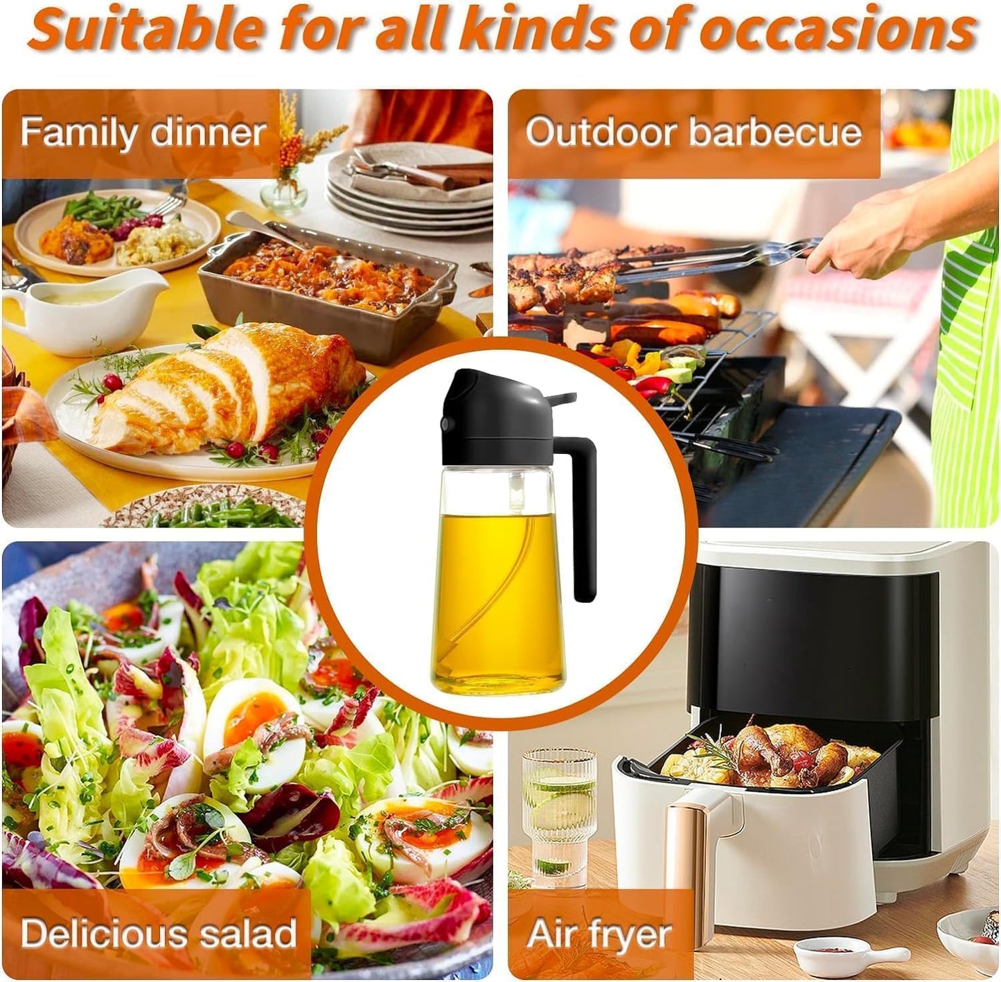 SoulPiks Oil Mister Spray Bottle – Precision Cooking & Healthy Control for Kitchen & BBQ