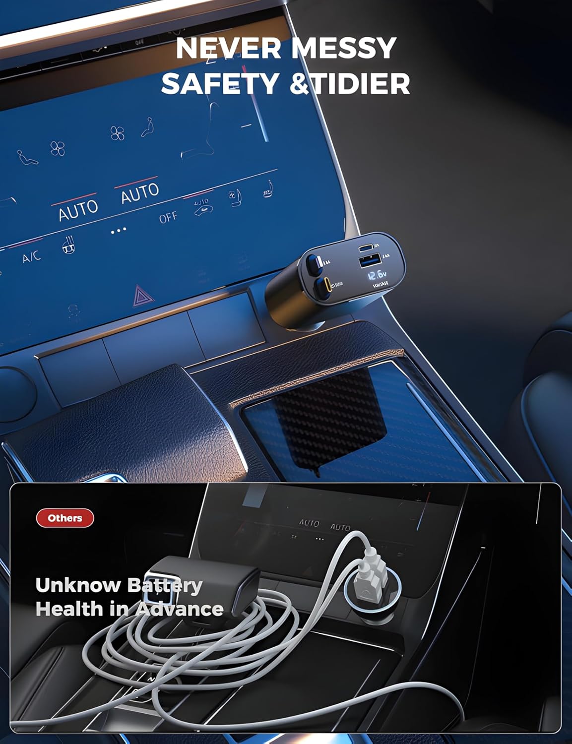 SoulPiks 4‑in‑1 Retractable Car Charger 📱🚗