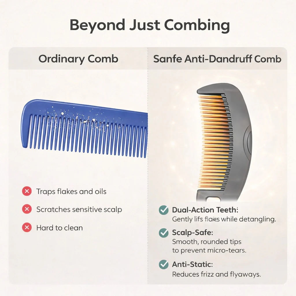 Anti-Dandruff Scalp Massage Comb & Flake Removal Comb