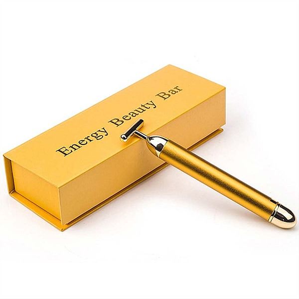 T-Shaped Portable Anti-Aging 24K Gold Facial Massager