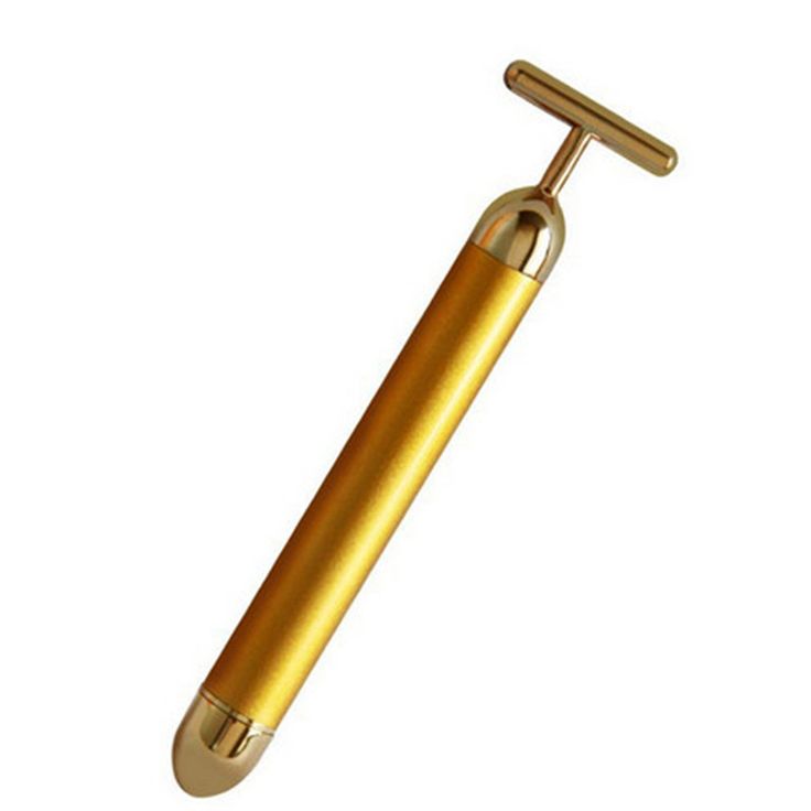 T-Shaped Portable Anti-Aging 24K Gold Facial Massager