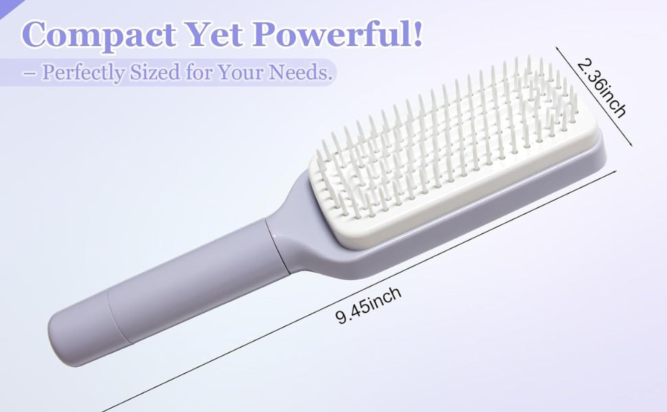 SoulPiks Self-Cleaning Detangler Brush – 4-in-1 Anti-Static Hair Massager Comb