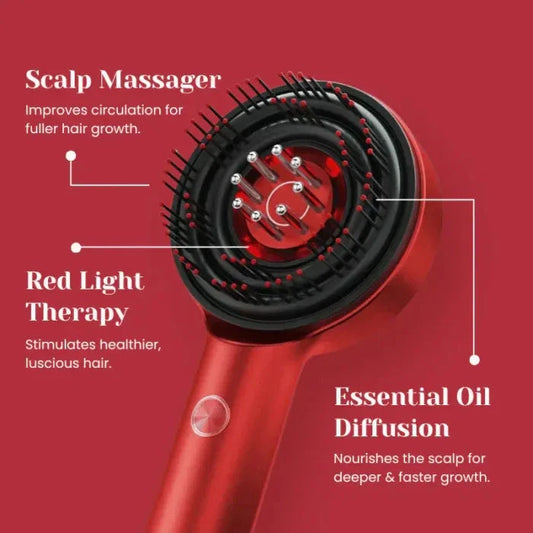 SoulPiks Premium Red Light Therapy Scalp Massager with Oil Applicator