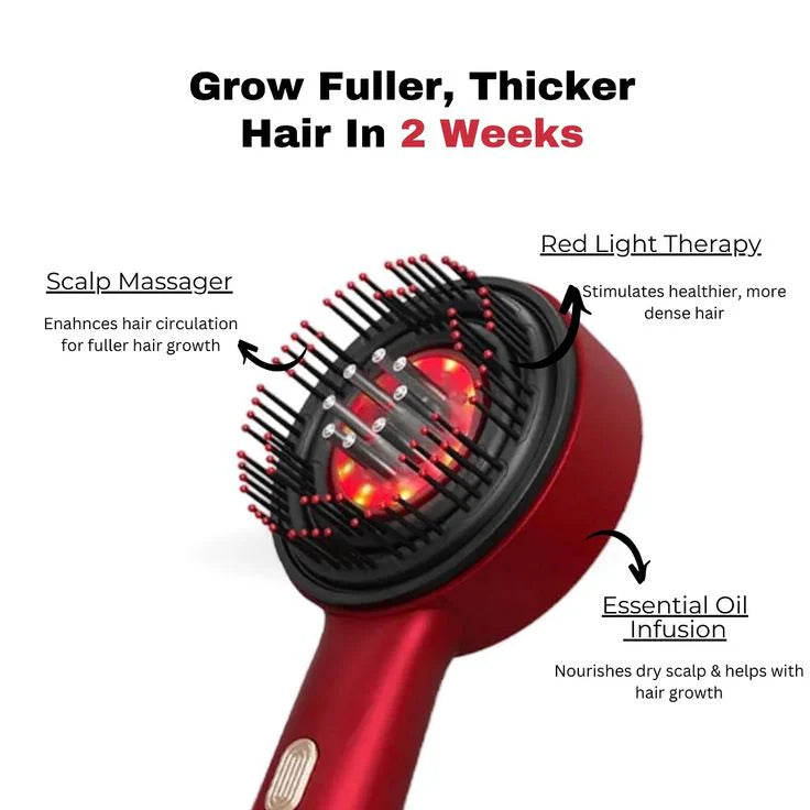 SoulPiks Premium Red Light Therapy Scalp Massager with Oil Applicator